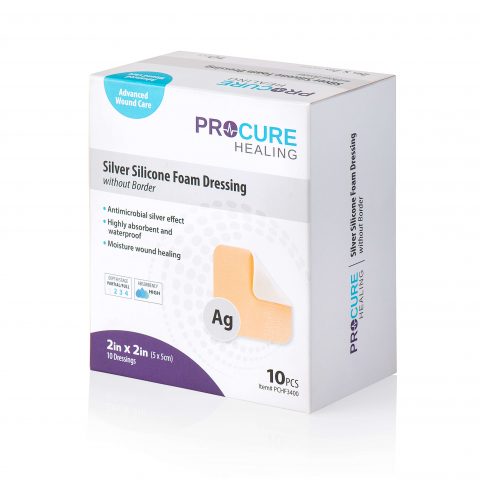 Silver Silicone Foam Dressing (Without Border)
