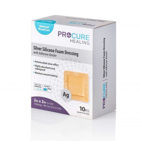 Silver Silicone Foam Dressing (With Border)